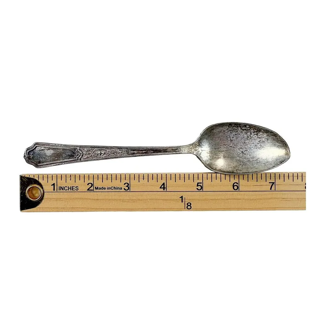 1847 Rogers Bros Ancestral Antique Silverplate Spoons Set of 4 Craft Upcycle